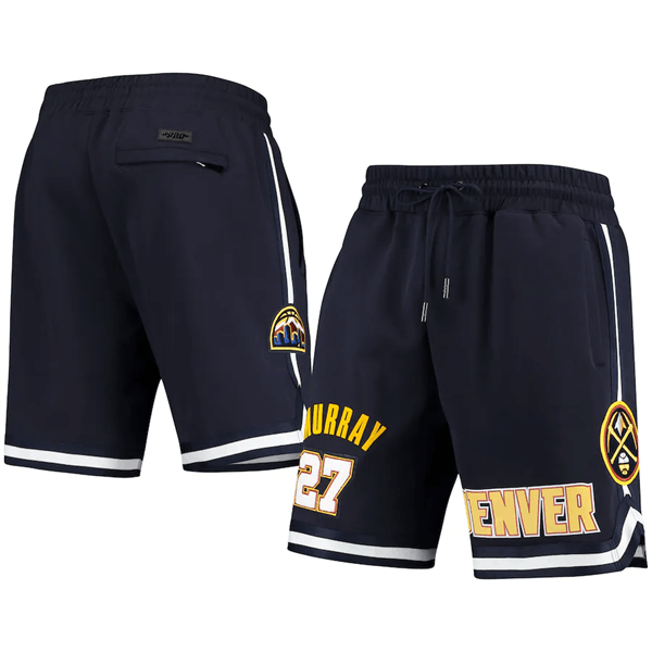 Men's Denver Nuggets #27 Jamal Murray Navy Shorts - Click Image to Close